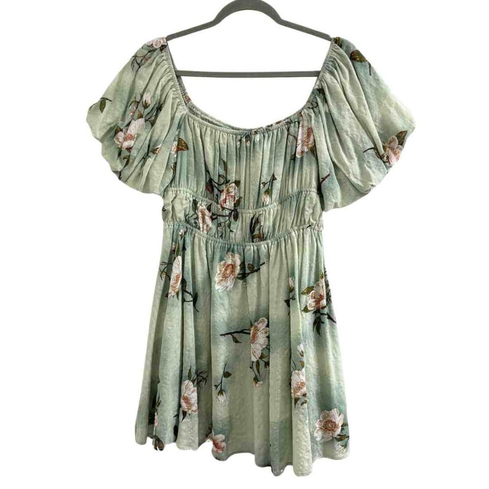 HYFVE  Heathered Green Floral Sundress Sz L